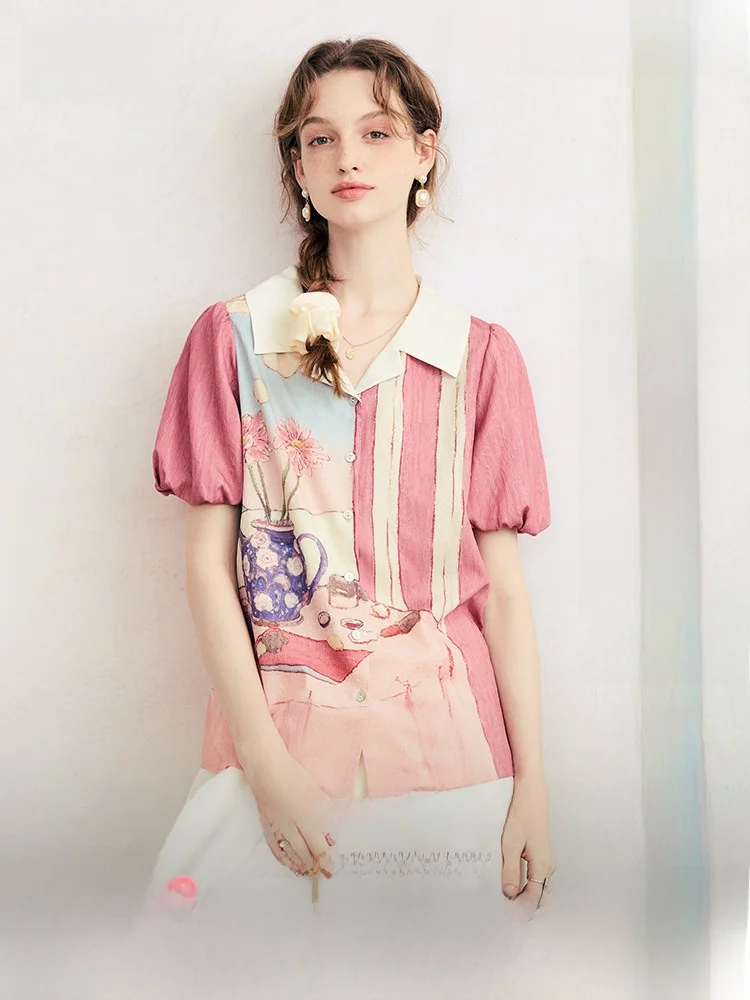 Женская свободная летняя блузка с художественным принтом и рукавами-фонариками, новинка, из полиэстера, для повседневной носки и офиса
Женская свободная летняя блузка с художественным принтом и рукавами-фонариками, новинка, из полиэстера, для повседневной носки и офиса