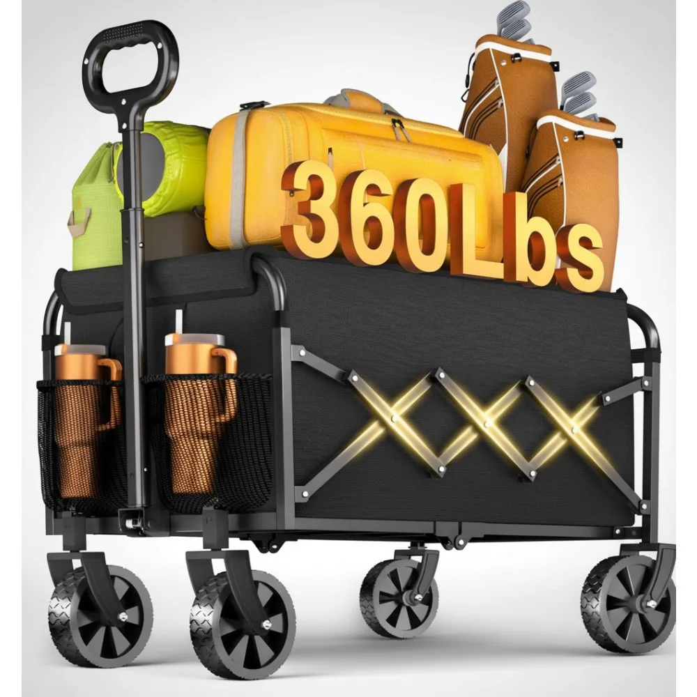 Foldable Wagon Cart 360Lbs Capacity Lightweight Portable for Camping Travel Shopping Picnic Sports
Foldable Wagon Cart 360Lbs Capacity Lightweight Portable for Camping Travel Shopping Picnic Sports