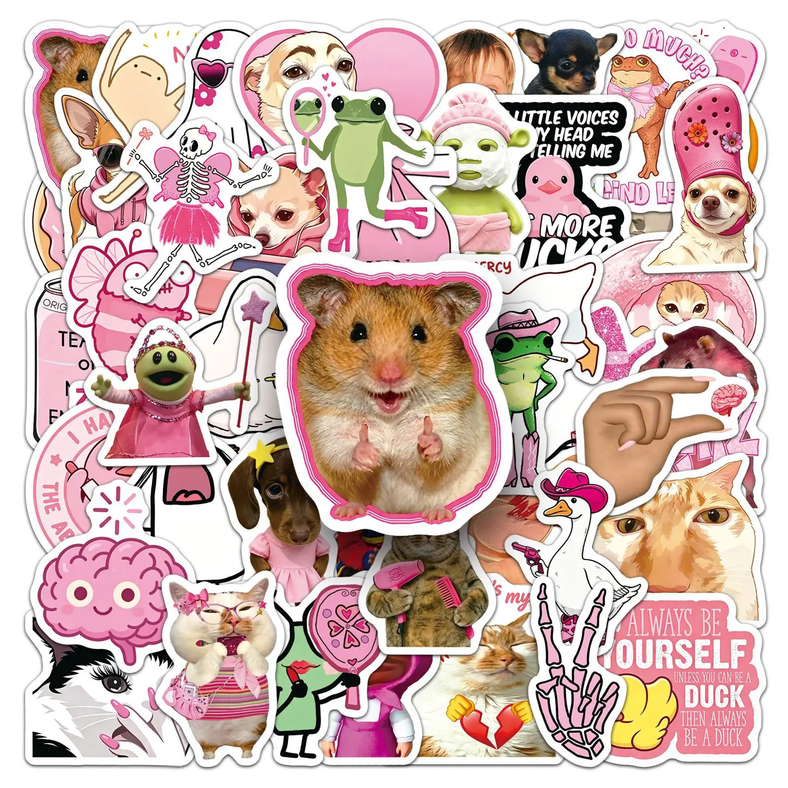50-100PCS Pink Meme Stickers, Funny Hilarious Creative Waterproof Decorative Decals for Notebooks, Laptops, Water Bottles
50-100PCS Pink Meme Stickers, Funny Hilarious Creative Waterproof Decorative Decals for Notebooks, Laptops, Water Bottles