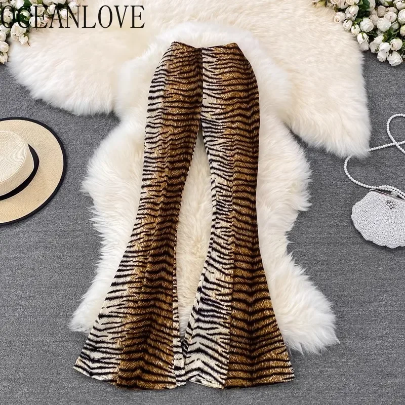 OCEANLOVE Leopard Flare Pants Women Spring Autumn Korean Fashion Sexy Pantalones De Mujer High Waist Vintage Slim Trousers
OCEANLOVE Leopard Flare Pants Women Spring Autumn Korean Fashion Sexy Pantalones De Mujer High Waist Vintage Slim Trousers