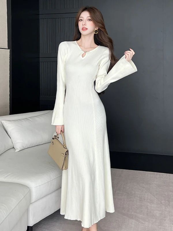 Женское трикотажное платье Ele с длинным рукавом, облегающее, с завышенной талией, из полиэстера, для осени и зимы, повседневное
Женское трикотажное платье Ele с длинным рукавом, облегающее, с завышенной талией, из полиэстера, для осени и зимы, повседневное