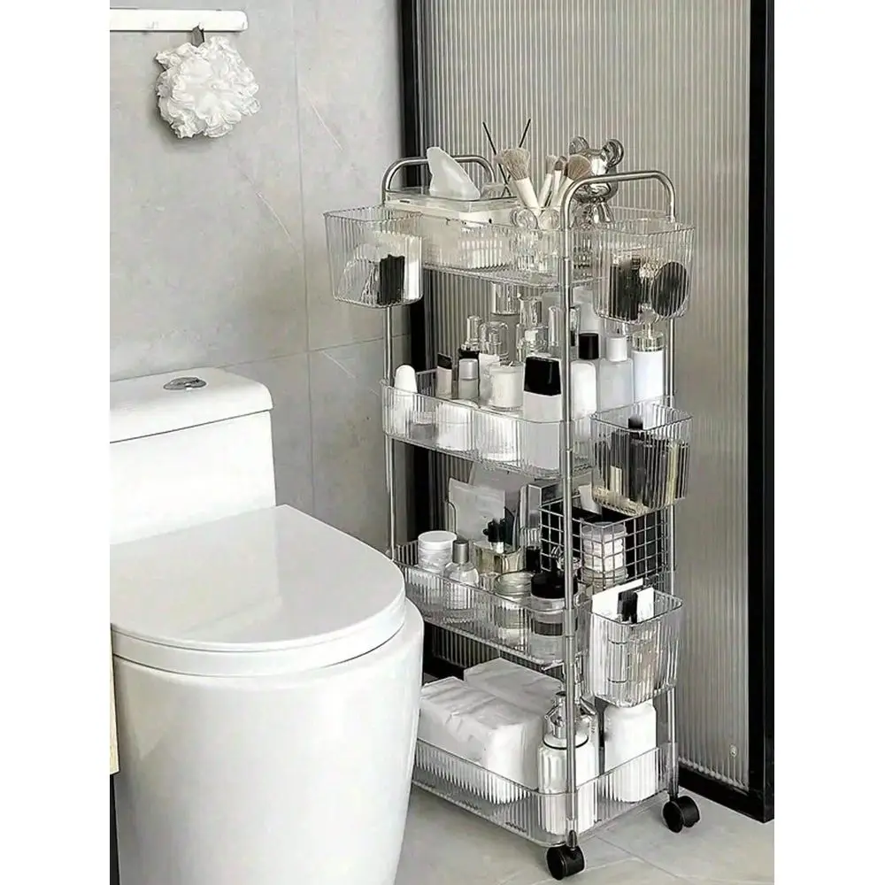 MultiLayer 2 3 4Tier Transparent MultiFunctional Trolley, Storage Rack, Strong LoadBearing Capacity, Swivel Wheels, Lockable, C
MultiLayer 2 3 4Tier Transparent MultiFunctional Trolley, Storage Rack, Strong LoadBearing Capacity, Swivel Wheels, Lockable, C