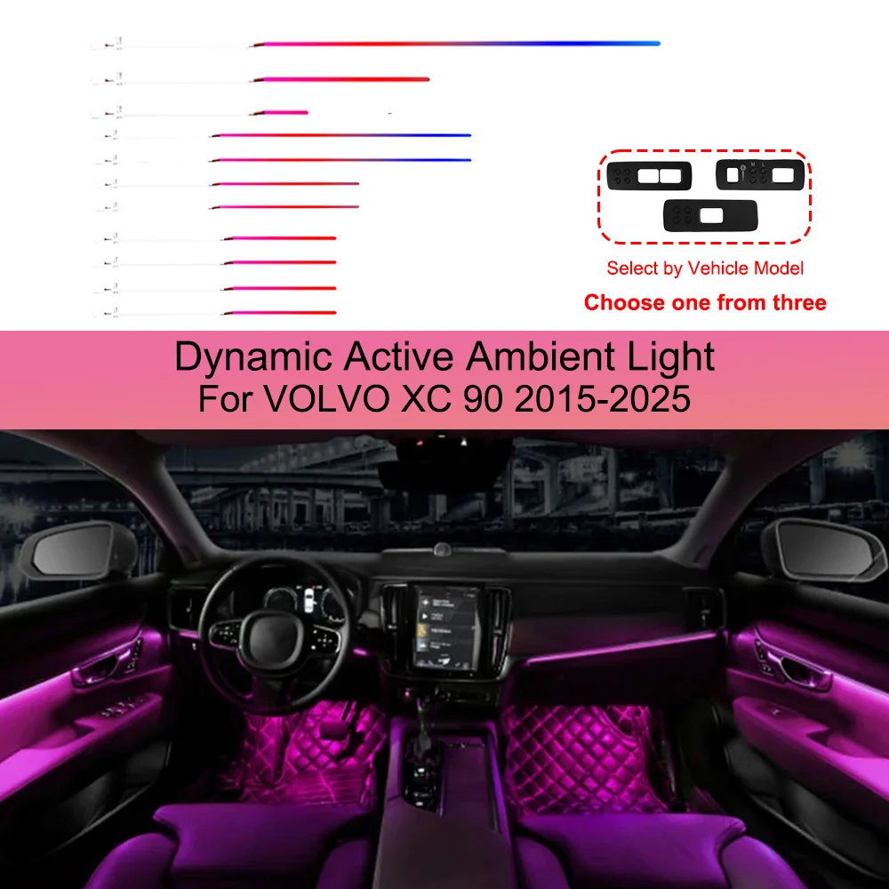 Dynamic Active Ambient Light For VOLVO XC 90 2015-2025 Dynamic Ambient Light Strip Car Interior Symphony Atmosphere Lamp LHD RHD
Dynamic Active Ambient Light For VOLVO XC 90 2015-2025 Dynamic Ambient Light Strip Car Interior Symphony Atmosphere Lamp LHD RHD
