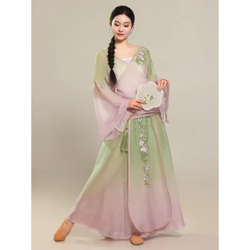 Classical dance clothes New Chinese style gauze Elegant swinging skirt dance practice Performance
Classical dance clothes New Chinese style gauze Elegant swinging skirt dance practice Performance