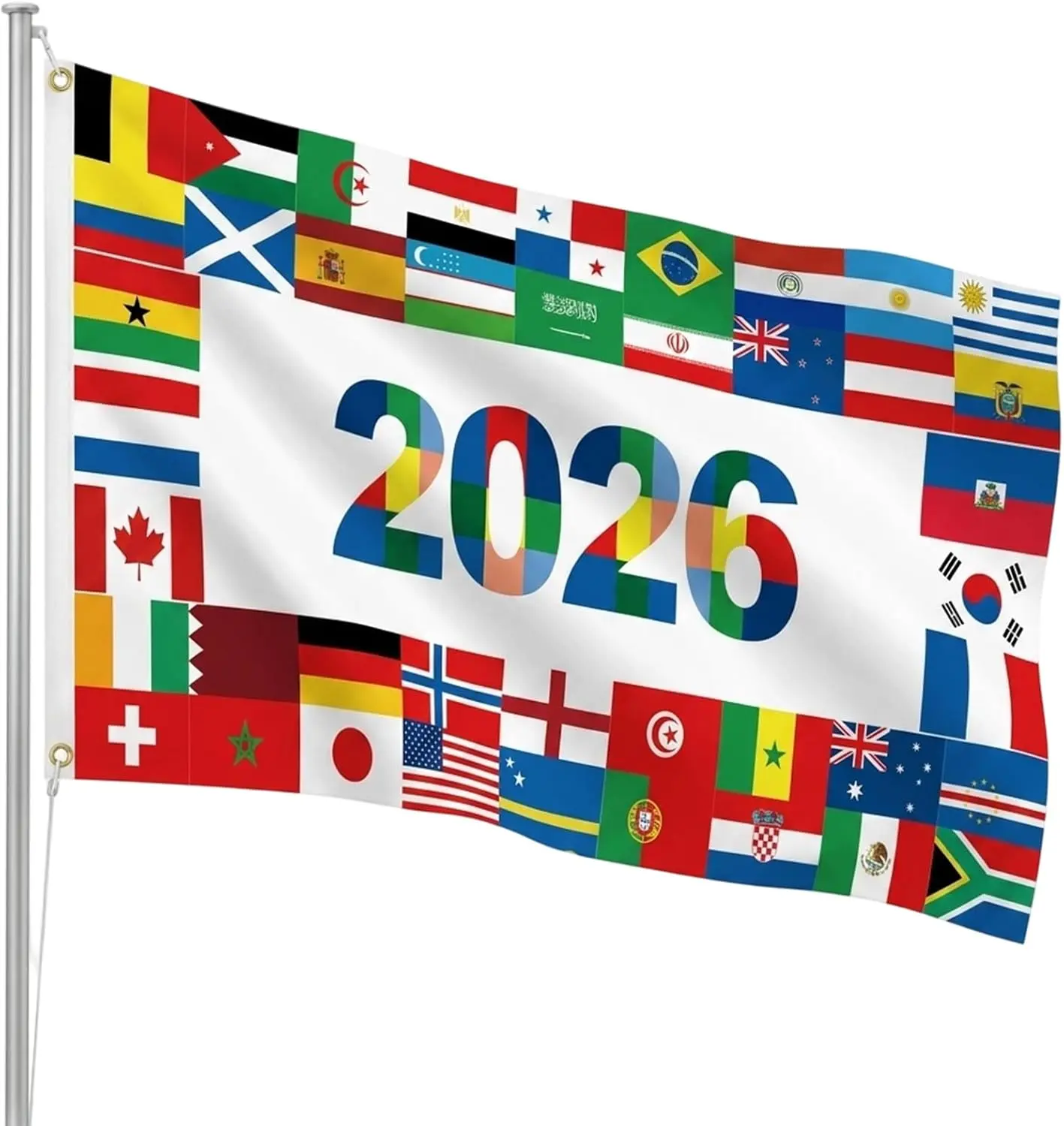 Flag, World Merchandise Decorations Banner 2026, Large 90X150cm Soccer International Cup Flags With Two Grommets For Indoor
Flag, World Merchandise Decorations Banner 2026, Large 90X150cm Soccer International Cup Flags With Two Grommets For Indoor