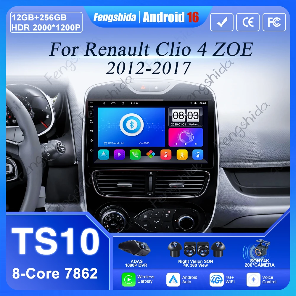 Android Auto CarPlay Car Radio for Renault Clio 4 ZOE 2012-2017 GPS Intelligent Systems Stereo head unit Multimedia Autoradio BT
Android Auto CarPlay Car Radio for Renault Clio 4 ZOE 2012-2017 GPS Intelligent Systems Stereo head unit Multimedia Autoradio BT