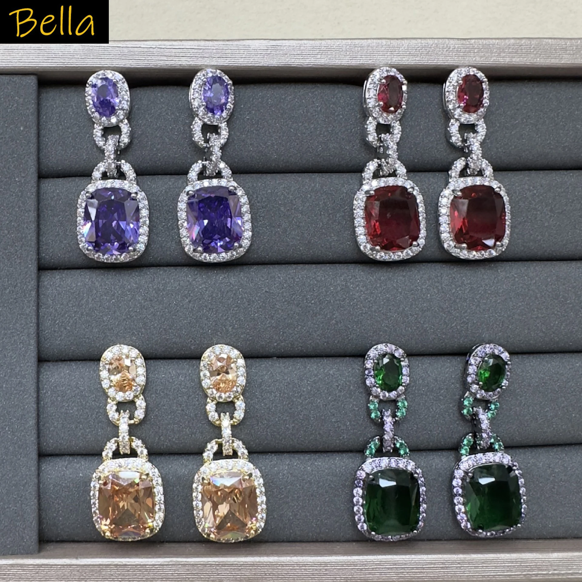 women earrings red green purple square block drop pendant earrings for women elegant jewelry zirconia
women earrings red green purple square block drop pendant earrings for women elegant jewelry zirconia