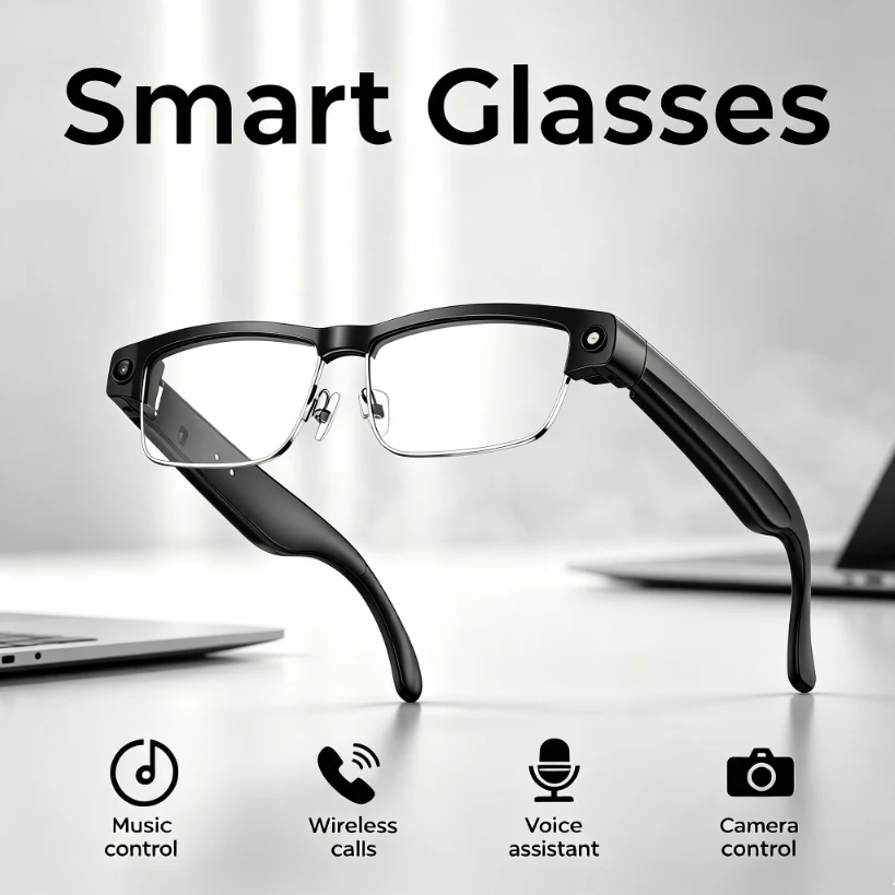 New Smart Photo Glasses 800W HD Camera 1200P Anti-shake HD WIFI + Bluetooth Real-time Transmission Voice Assistant Smart Glasses
New Smart Photo Glasses 800W HD Camera 1200P Anti-shake HD WIFI + Bluetooth Real-time Transmission Voice Assistant Smart Glasses
