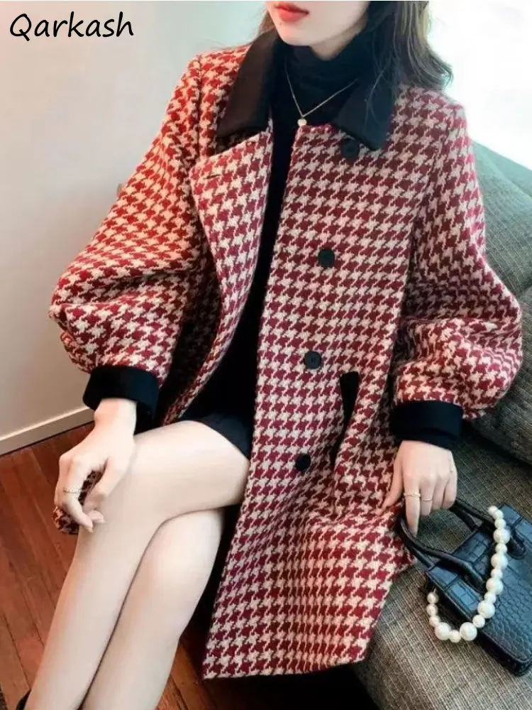 Wool Blends Coats Women Temper Ins Ladies High Street Korean Fashion Notched Aesthetics Personal Elegant Plaid Clothes M-4XL New
Wool Blends Coats Women Temper Ins Ladies High Street Korean Fashion Notched Aesthetics Personal Elegant Plaid Clothes M-4XL New