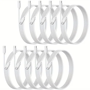 10-Pack USB C Charger Cable, Multipack PD 60W Fast Charge USB-C to Type C Bulk Charging Cords White, 3.3ft
