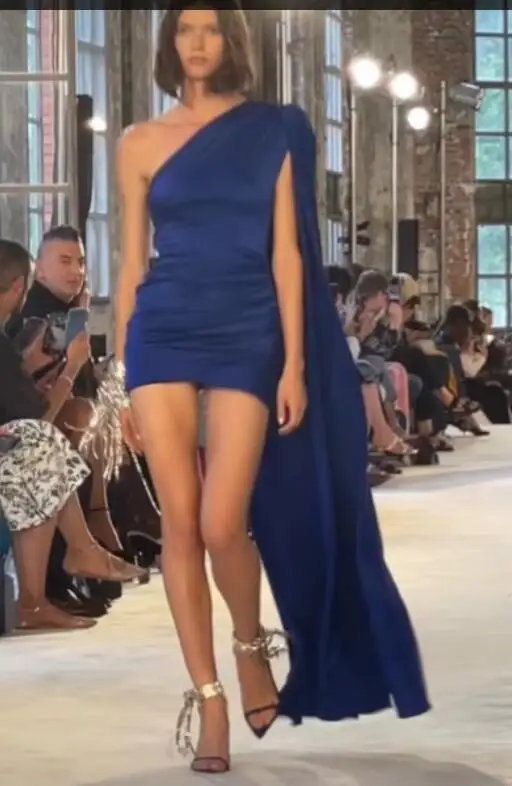 Verngo One Shoulder Blue Prom Party Dresses Long Cape Sleeves Mini Arabic Women Cocktail Dress Formal Evening Event Gowns
Verngo One Shoulder Blue Prom Party Dresses Long Cape Sleeves Mini Arabic Women Cocktail Dress Formal Evening Event Gowns