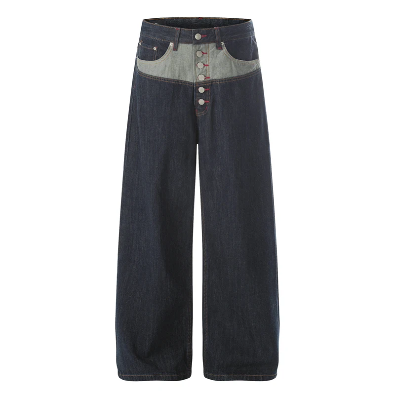 Men's Wide Leg Jeans Colorblock Patchwork Design High Waist Casual Streetwear Fashion Denim Straight Long Pants New
Men's Wide Leg Jeans Colorblock Patchwork Design High Waist Casual Streetwear Fashion Denim Straight Long Pants New