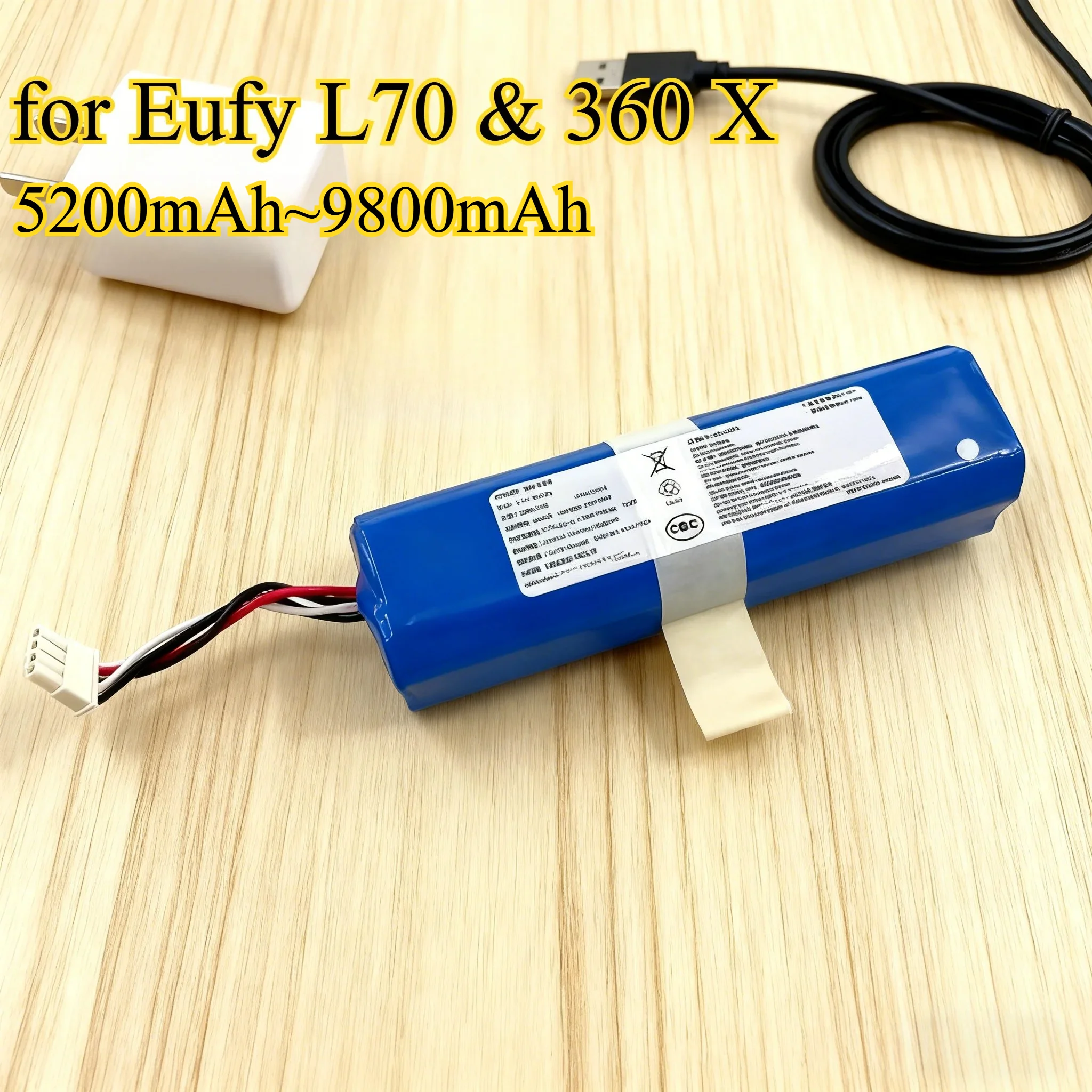 Сменный аккумулятор емкостью 9800 мАч для робота-пылесоса Eufy L70 и 360 X90/X95, высокая емкость, длительное время работы, безопасный и надежный
Сменный аккумулятор емкостью 9800 мАч для робота-пылесоса Eufy L70 и 360 X90/X95, высокая емкость, длительное время работы, безопасный и надежный