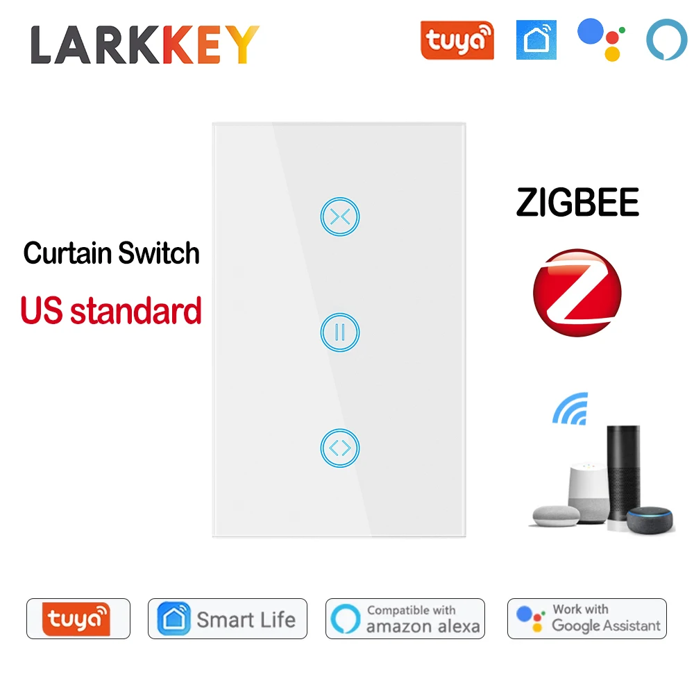 zigbee/wifi Smart Curtain Switch Roller Shutter US Standard Remote Control Switch Time Setting Smart Life Google Assistant Alexa