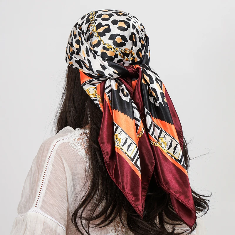 90cm Leopard Print Square Silk Scarf Woman Satin Hijab Scarf Fashion Shawl Female Smooth Soft Hair Scarf Islimic Turban Bandana
90cm Leopard Print Square Silk Scarf Woman Satin Hijab Scarf Fashion Shawl Female Smooth Soft Hair Scarf Islimic Turban Bandana