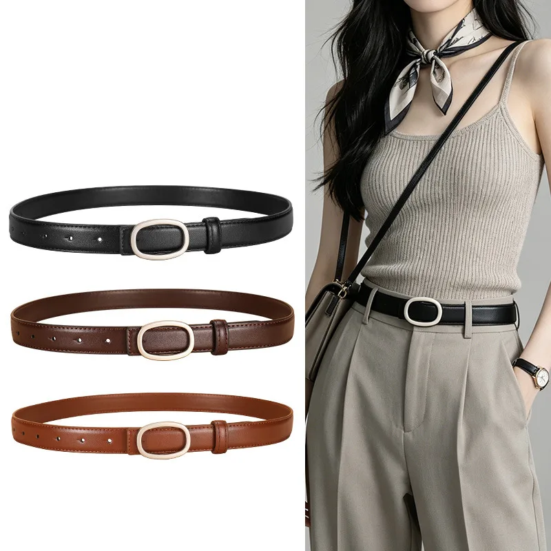 New women's leather thin plate buckle belt, jeans belt, women's versatile belt
New women's leather thin plate buckle belt, jeans belt, women's versatile belt