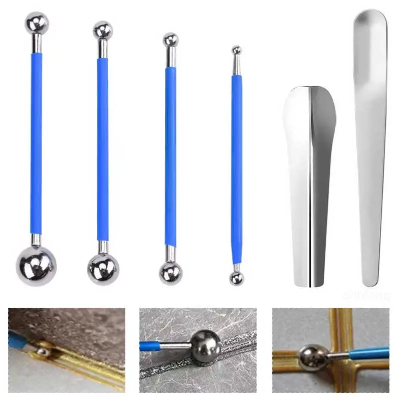 Набор из 6 профессиональных инструментов для затирки плитки: двойные стальные шариковые пресс-инструменты для ремонта, набор для моделирования из полимерной глины, игрушки для скульптурного творчества своими руками
Набор из 6 профессиональных инструментов для затирки плитки: двойные стальные шариковые пресс-инструменты для ремонта, набор для моделирования из полимерной глины, игрушки для скульптурного творчества своими руками