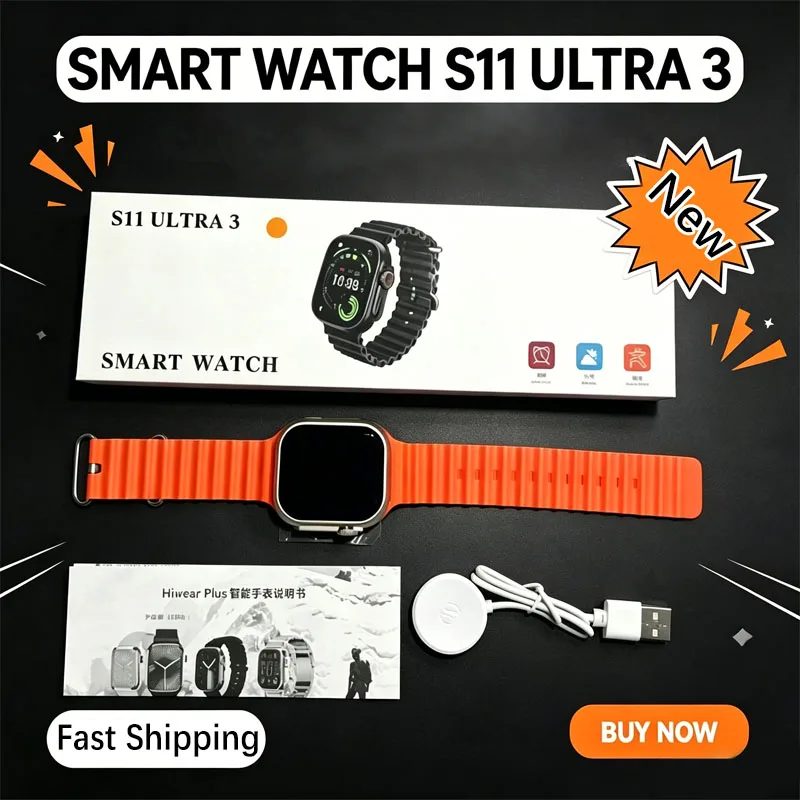 S11 Ultra 3 Smartwatch 2.09 Inch AMOLED Screen IP68 Waterproof Smart Watch Men Women Fitness Tracker Bluetooth Call
S11 Ultra 3 Smartwatch 2.09 Inch AMOLED Screen IP68 Waterproof Smart Watch Men Women Fitness Tracker Bluetooth Call