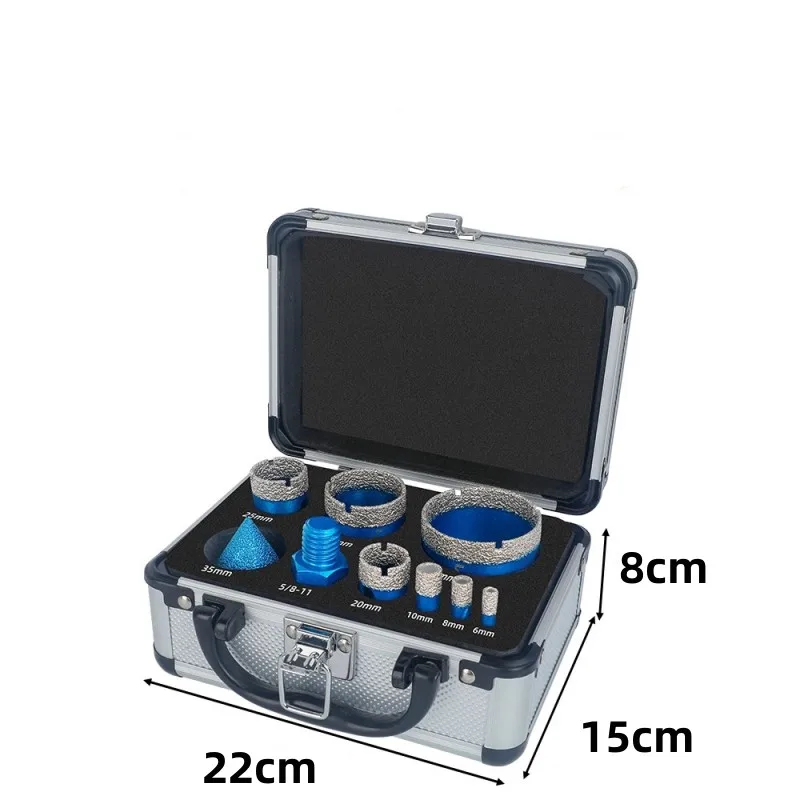 Diamond Drilling Vacuum Brazed Core 9Pcs Bit Set Ceramic Tile Hole Saw Cutter Granite Marble Drill Bits
Diamond Drilling Vacuum Brazed Core 9Pcs Bit Set Ceramic Tile Hole Saw Cutter Granite Marble Drill Bits