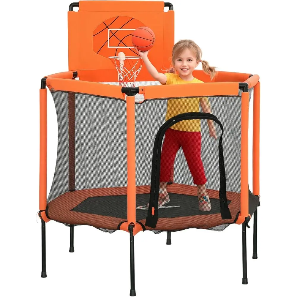 Children's Trampoline with Safety Net, Basketball Hoop, Suitable for Ages 3-6, Ideal for Boys and Girls, Orange
Children's Trampoline with Safety Net, Basketball Hoop, Suitable for Ages 3-6, Ideal for Boys and Girls, Orange