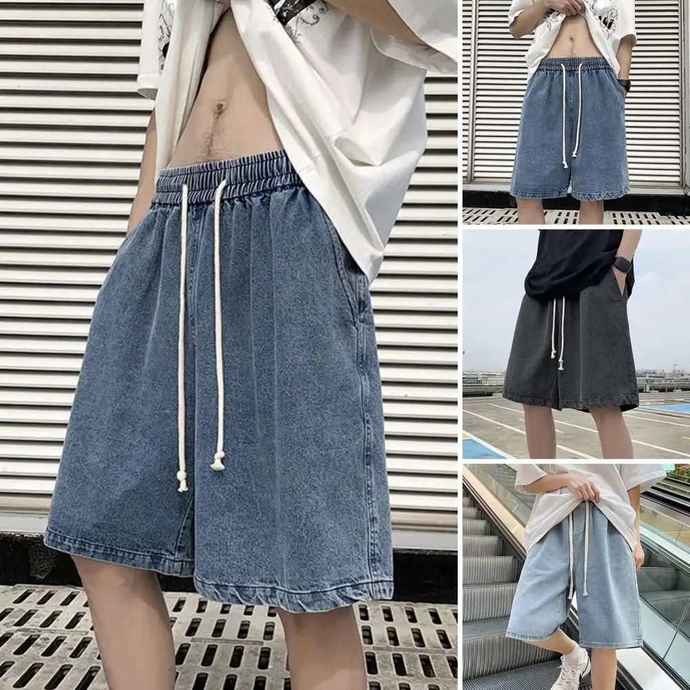 Men Denim Shorts Wide Leg Men's Denim Shorts Elastic Waistband Adjustable Drawstring Loose Fit Stylish Thin Washed Shorts Loose 
Men Denim Shorts Wide Leg Men's Denim Shorts Elastic Waistband Adjustable Drawstring Loose Fit Stylish Thin Washed Shorts Loose