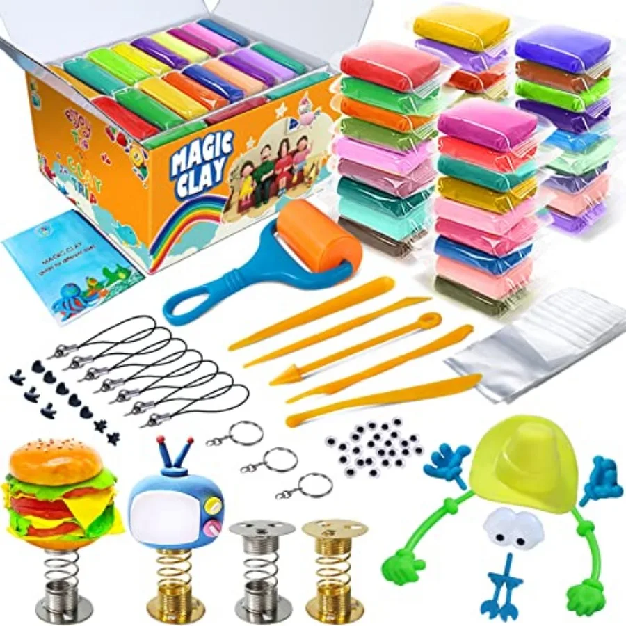 Modeling Clay Kit - 36 Colors Air Dry Magic Clay, DIY Molding with Sculpting Tools, Party Favors Art Crafts Best Gift for Boys
Modeling Clay Kit - 36 Colors Air Dry Magic Clay, DIY Molding with Sculpting Tools, Party Favors Art Crafts Best Gift for Boys