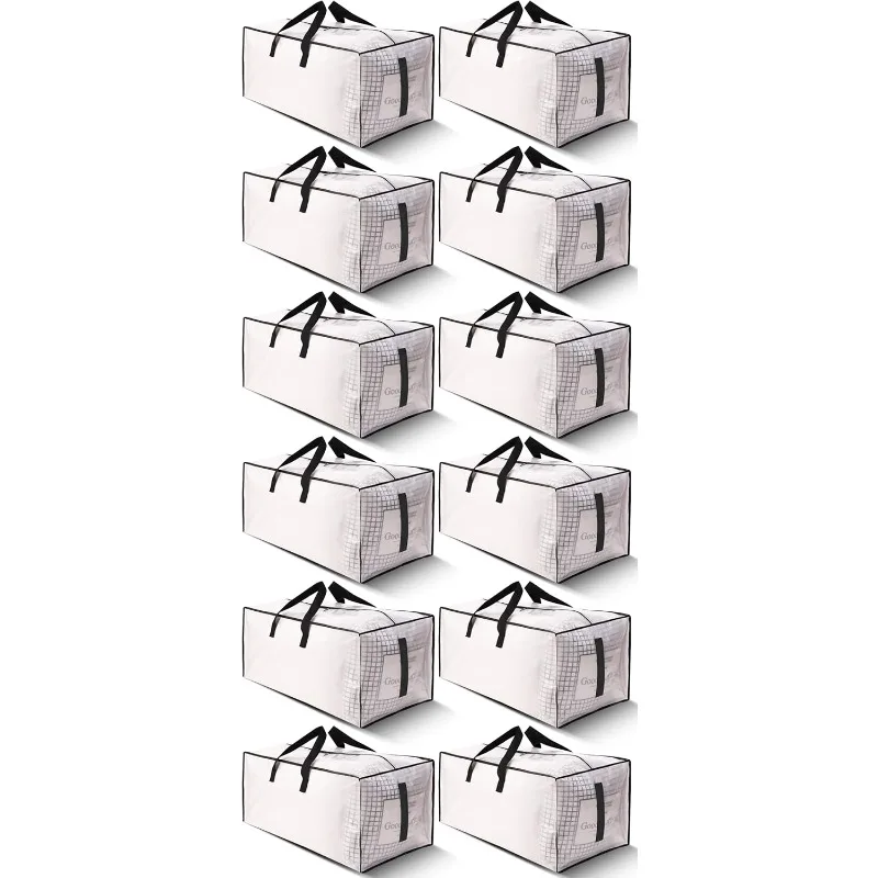 12 Pack Large Strong Moving Bags with Zippers & Carrying Handles - Water-Resistant - Heavy Duty Storage Tote
12 Pack Large Strong Moving Bags with Zippers & Carrying Handles - Water-Resistant - Heavy Duty Storage Tote