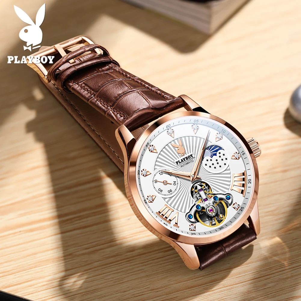 Часы PLAYBOY, мужские часы класса люкс, автоматические механические часы с маховиком, водонепроницаемые светящиеся часы для мужчин 3022
Часы PLAYBOY, мужские часы класса люкс, автоматические механические часы с маховиком, водонепроницаемые светящиеся часы для мужчин 3022