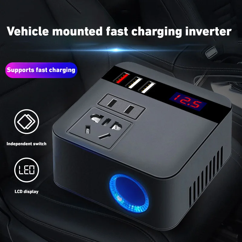 Vehicle Mounted Inverter Black Universal 12v/24V to 110v/220V Multifunctional Power Converter
Vehicle Mounted Inverter Black Universal 12v/24V to 110v/220V Multifunctional Power Converter