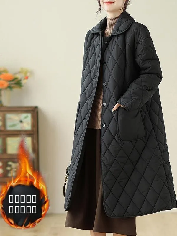 Over-Knee Women's Cotton Jaet Loose Slimming Versatile Mid-Length Coat Long Sve Collar Button Detail Commute Friendly
Over-Knee Women's Cotton Jaet Loose Slimming Versatile Mid-Length Coat Long Sve Collar Button Detail Commute Friendly