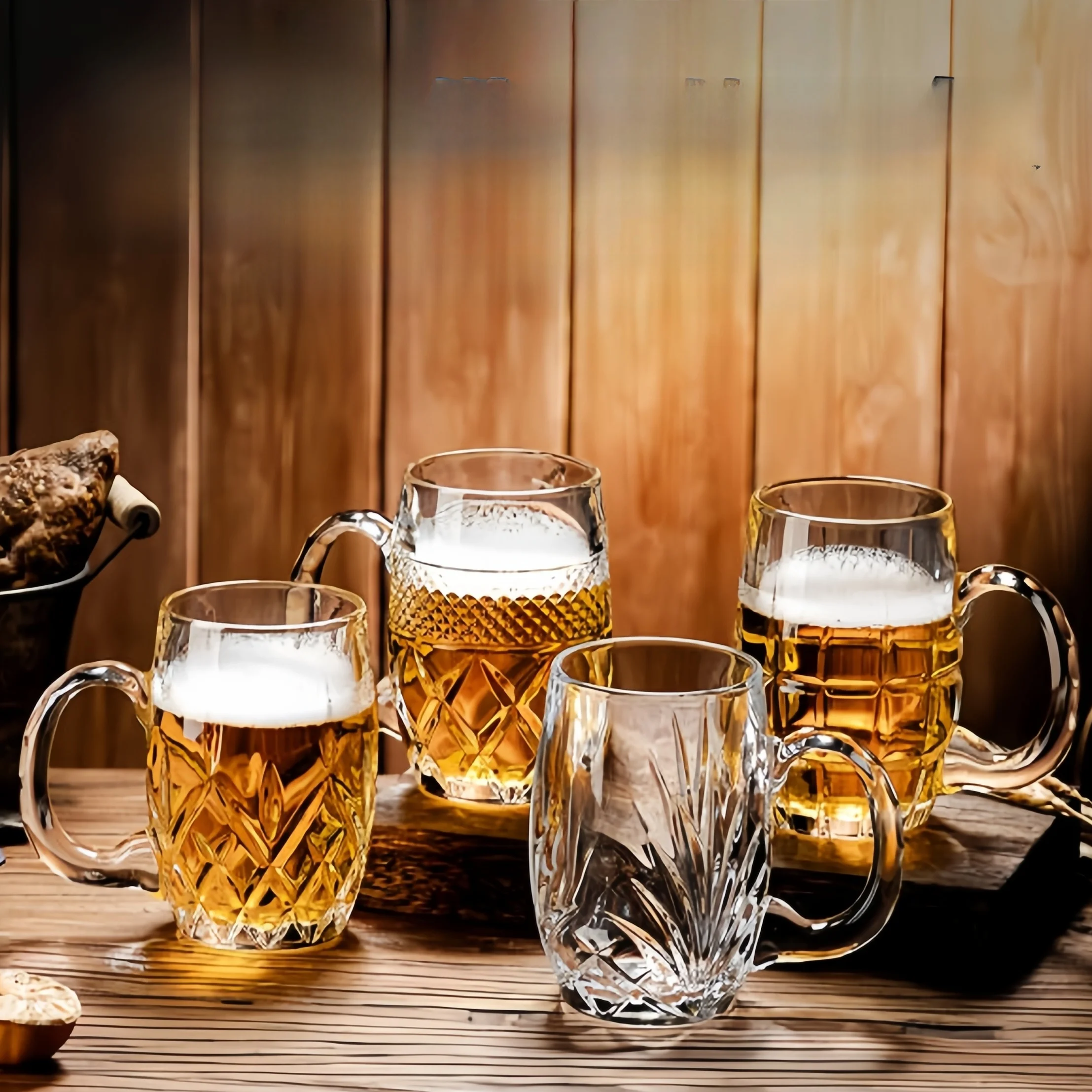 2026 New Personalized Thickened European Style Beer Mug with Handle Large Capacity Carved Flower Luxury Beer Glass
2026 New Personalized Thickened European Style Beer Mug with Handle Large Capacity Carved Flower Luxury Beer Glass