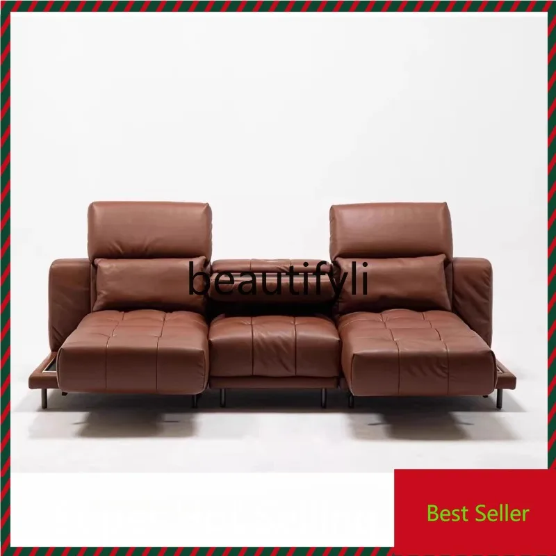 QQ132 Genuine Leather Sofa Multifunctional Living Room Small Apartment Smart Island Straight Row Black Top Grain Leather Sofa
QQ132 Genuine Leather Sofa Multifunctional Living Room Small Apartment Smart Island Straight Row Black Top Grain Leather Sofa