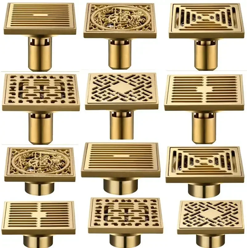 10*10cm Golden Floor Drain Brass Prevention Odor Thickening Drain Shower Bathroom Drainage Balcony Washing Machine Floor Drain
10*10cm Golden Floor Drain Brass Prevention Odor Thickening Drain Shower Bathroom Drainage Balcony Washing Machine Floor Drain