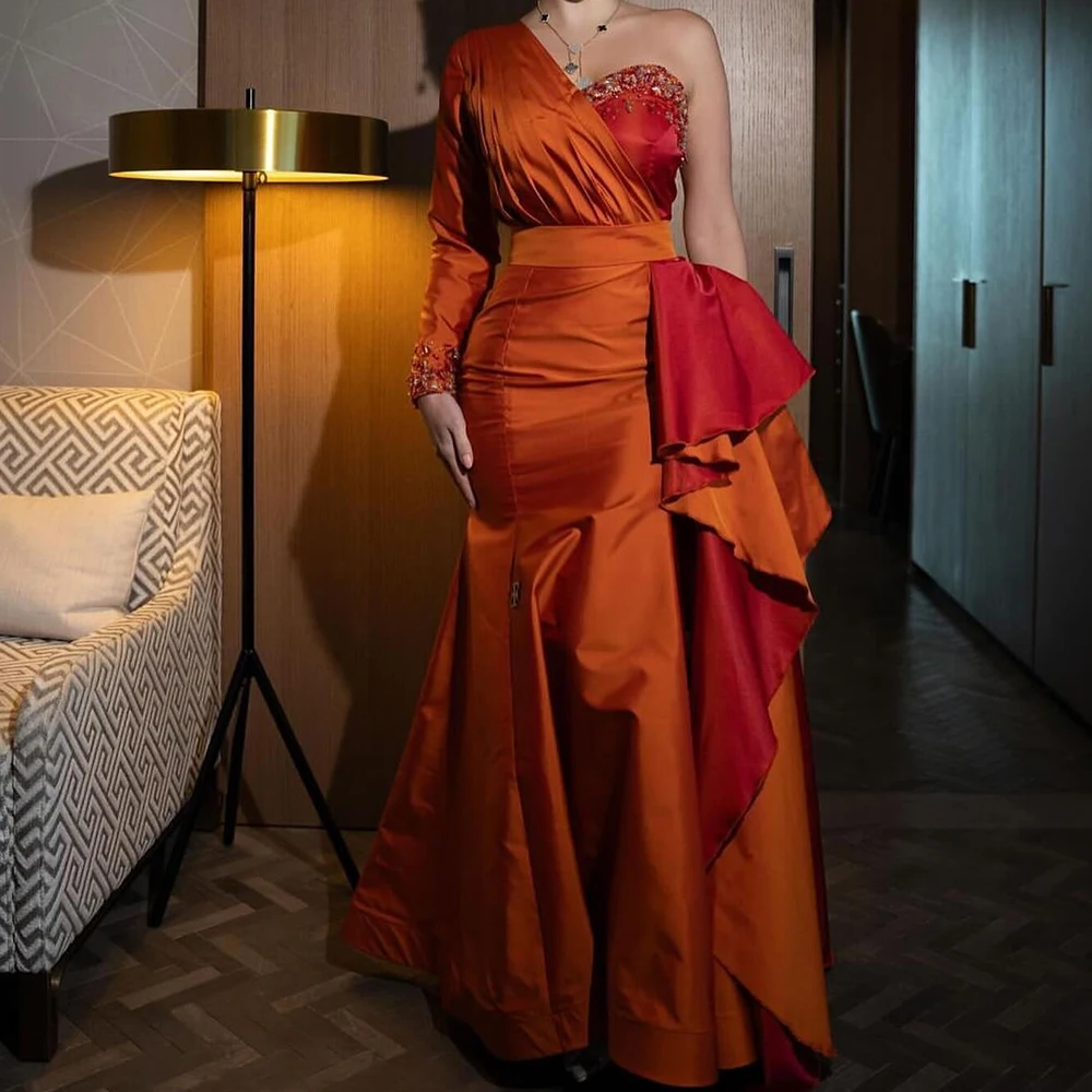Customized Exquisite Crystal Mermaid One Shoulder Satin Evening Dress Fashion Long Sleeves Floor Length Special Occasi
Customized Exquisite Crystal Mermaid One Shoulder Satin Evening Dress Fashion Long Sleeves Floor Length Special Occasi