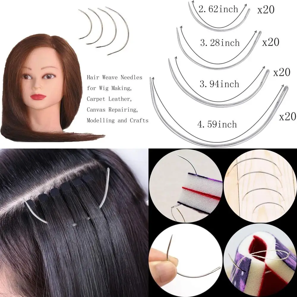 80Pcs Curved Needles Plastic Needle Case with 4 Sizes Hooked Needle or Stitching,Sewing,Embroidery,Hair Weaving
80Pcs Curved Needles Plastic Needle Case with 4 Sizes Hooked Needle or Stitching,Sewing,Embroidery,Hair Weaving