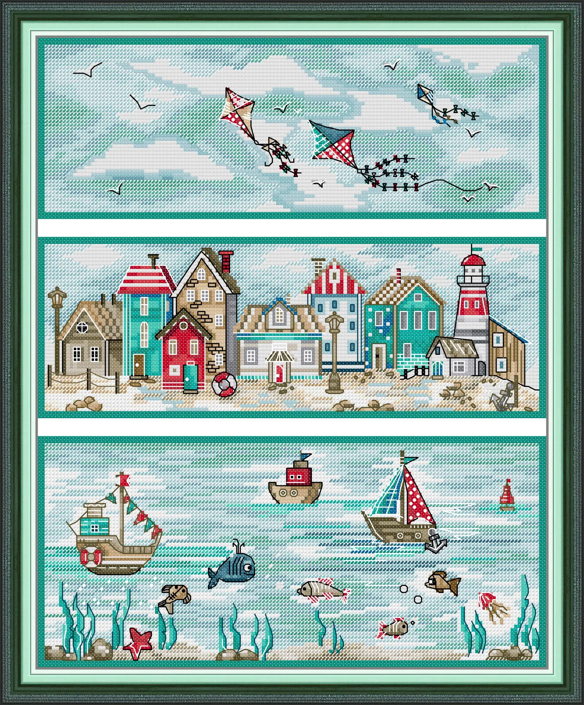 Maydear Full Cross Stitch Kit, 11CT/14CT/16CT/9CT Aida Fabric,DMC Threads Sewing Pattern Embroidery Set-Land, sea and air
Maydear Full Cross Stitch Kit, 11CT/14CT/16CT/9CT Aida Fabric,DMC Threads Sewing Pattern Embroidery Set-Land, sea and air
