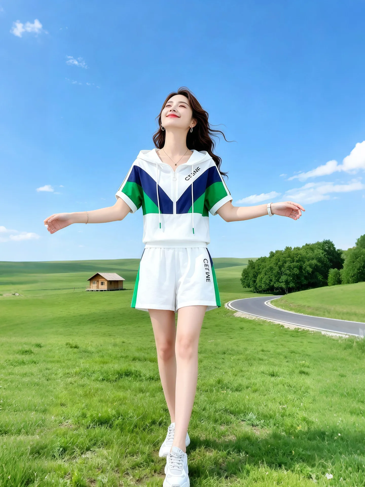Unique Color Block Hat Design Women's Summer 2026 High Waist Wide Leg Short Shorts Set Short Sleeve T-Shirt Two Piece Suit
Unique Color Block Hat Design Women's Summer 2026 High Waist Wide Leg Short Shorts Set Short Sleeve T-Shirt Two Piece Suit