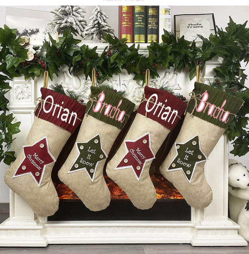 Personalized Printed linen Christmas Decorations, New Christmas Socks gift bags, Candy bags, Gift bags
Personalized Printed linen Christmas Decorations, New Christmas Socks gift bags, Candy bags, Gift bags