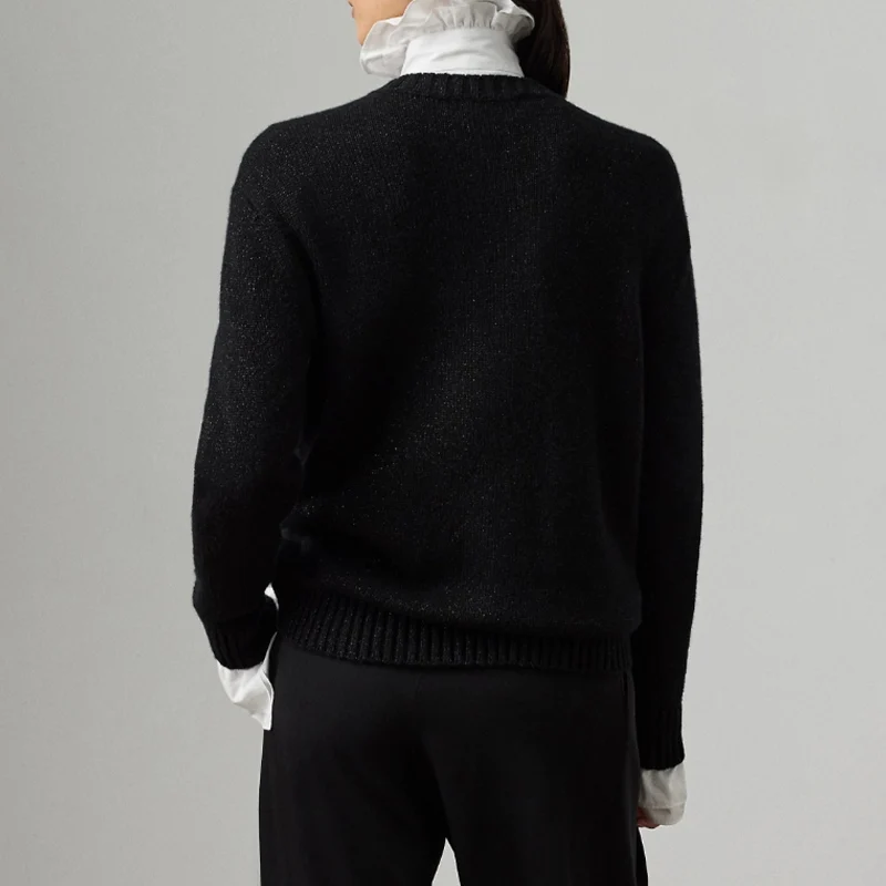 2025 Holiday Metallic Bear Sweater Cashmere Knit Pullover Autumn Winter Long Sleeve Women Knitwear Top Coat Relaxed Fit Clothes
2025 Holiday Metallic Bear Sweater Cashmere Knit Pullover Autumn Winter Long Sleeve Women Knitwear Top Coat Relaxed Fit Clothes