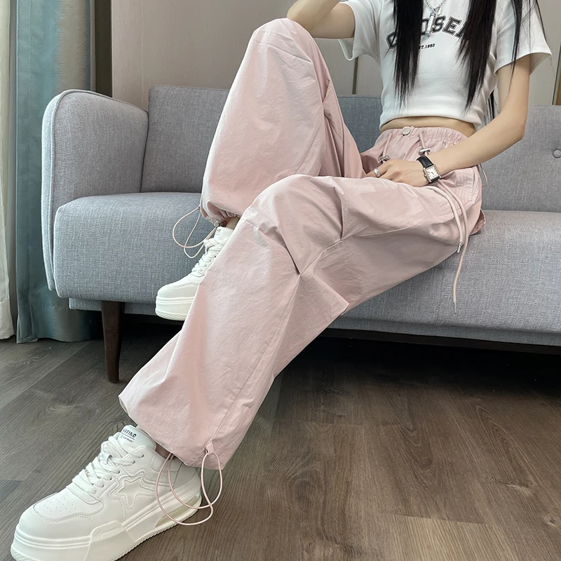 2024 New Summer Women Cargo Pants Fashion Lace-up Elastic High Waist Wide Leg Trousers Street Style Woman Causal Pants
2024 New Summer Women Cargo Pants Fashion Lace-up Elastic High Waist Wide Leg Trousers Street Style Woman Causal Pants