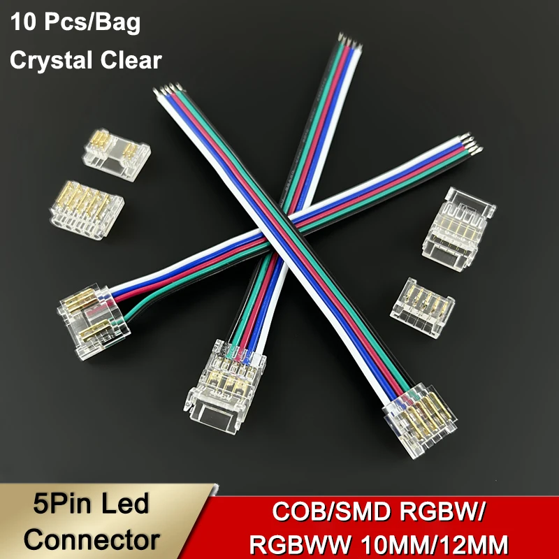 10Pcs/bag Reusable Crystal 5 Pin SMD Cob Led Strip Light Connector 10mm 12mm 5Pin Led Connector
10Pcs/bag Reusable Crystal 5 Pin SMD Cob Led Strip Light Connector 10mm 12mm 5Pin Led Connector