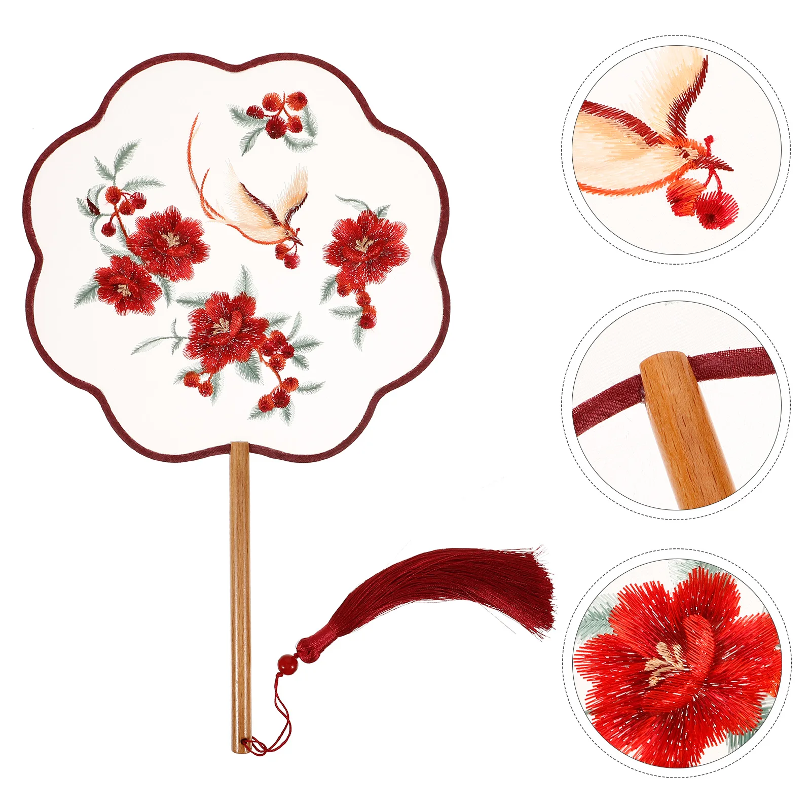 Embroidered Silk Round Fan Retro Hand Shaped Traditional Chinese Decorative Fans Tassel Circular DIY Kids Educational
Embroidered Silk Round Fan Retro Hand Shaped Traditional Chinese Decorative Fans Tassel Circular DIY Kids Educational