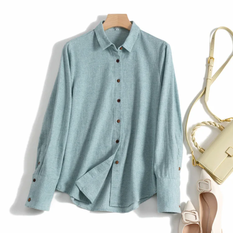 Dave&di Soft And Fluffy Japanese-style Artistic Simple Versatile Warm Casual Long Sleeve Pointed Collar Shirt Top Woman Clothes
Dave&di Soft And Fluffy Japanese-style Artistic Simple Versatile Warm Casual Long Sleeve Pointed Collar Shirt Top Woman Clothes