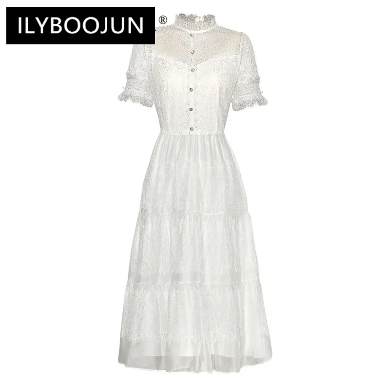 ILYBOOJUN Fashion Designer Summer Women's Dress Solid Color Net Yarn Embroidery Hollow Out Lace Tassel Elegant Princess Dresses
ILYBOOJUN Fashion Designer Summer Women's Dress Solid Color Net Yarn Embroidery Hollow Out Lace Tassel Elegant Princess Dresses