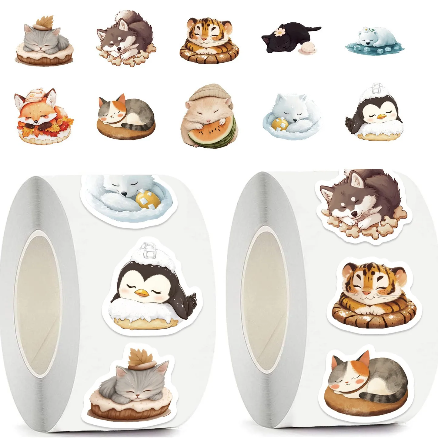 500Pcs/Roll Sleeping Animals Graffiti Sticker Cute Cat Roll Sticker Decals For Laptop Phone Guitar Skateboard Envelope Sticker
500Pcs/Roll Sleeping Animals Graffiti Sticker Cute Cat Roll Sticker Decals For Laptop Phone Guitar Skateboard Envelope Sticker