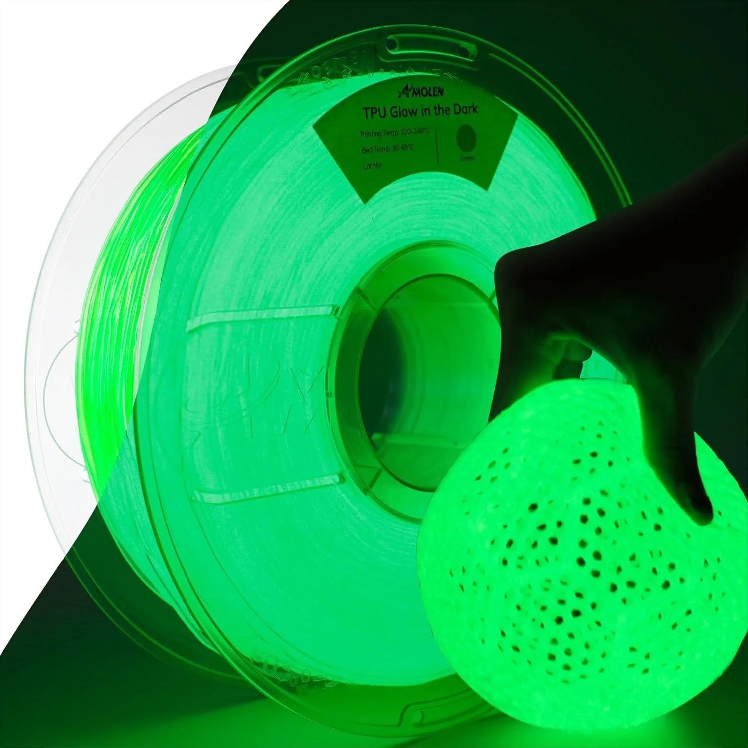 95A TPU 3D Printer Filament, 1.75mm Glow in the Dark Green, Flexible 3D Printing Filament, 1kg Spool (2.2lbs), Fit Most 3D
95A TPU 3D Printer Filament, 1.75mm Glow in the Dark Green, Flexible 3D Printing Filament, 1kg Spool (2.2lbs), Fit Most 3D