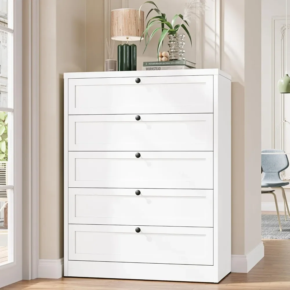 5-Drawer Dresser for Bedroom, Metal Chest of Drawers Tall White Closet Organizers and Storage Clothes, Accent Storage Cabinet
5-Drawer Dresser for Bedroom, Metal Chest of Drawers Tall White Closet Organizers and Storage Clothes, Accent Storage Cabinet