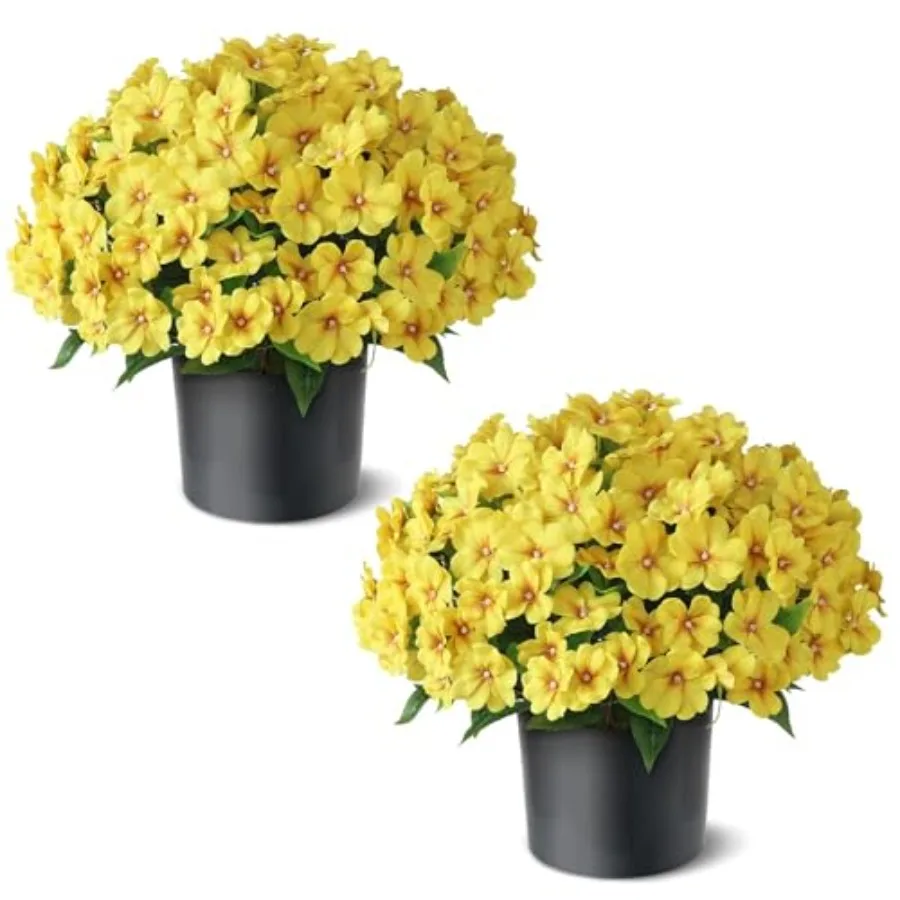 2 Set of Artificial Impatiens Topiary Trees - Fake Silk Flower Potted Plants, UV-Resistant Faux Outdoor Impatiens Bushes for Fr
2 Set of Artificial Impatiens Topiary Trees - Fake Silk Flower Potted Plants, UV-Resistant Faux Outdoor Impatiens Bushes for Fr