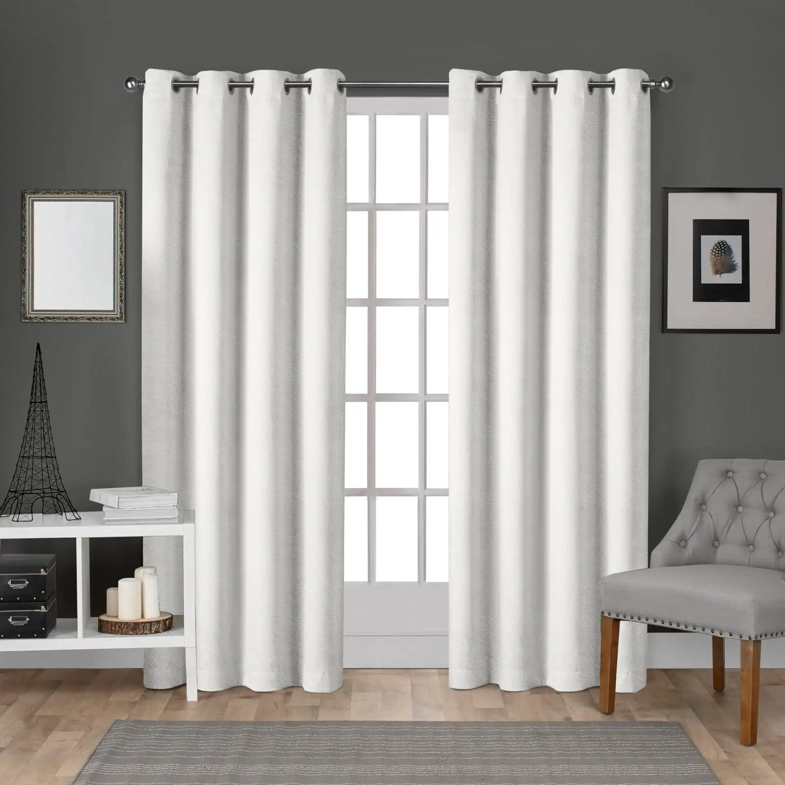 Velvet Heavyweight Light Filtering Grommet Top Curtain Panel Pair, 54X84, Winter White
Velvet Heavyweight Light Filtering Grommet Top Curtain Panel Pair, 54X84, Winter White