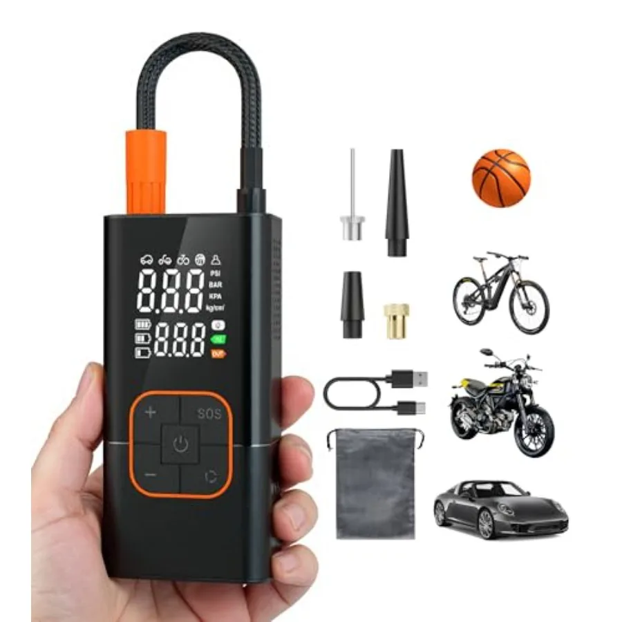 Tire Inflator Portable Air Compressor - 150PSI Air Pump for Car Tires Portable Air Compressor with Digital Tire Pressure Gauge
Tire Inflator Portable Air Compressor - 150PSI Air Pump for Car Tires Portable Air Compressor with Digital Tire Pressure Gauge